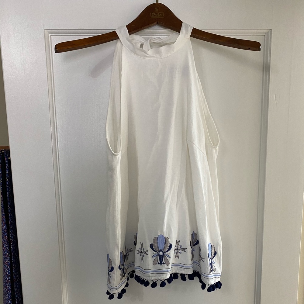 Blue and white tank top